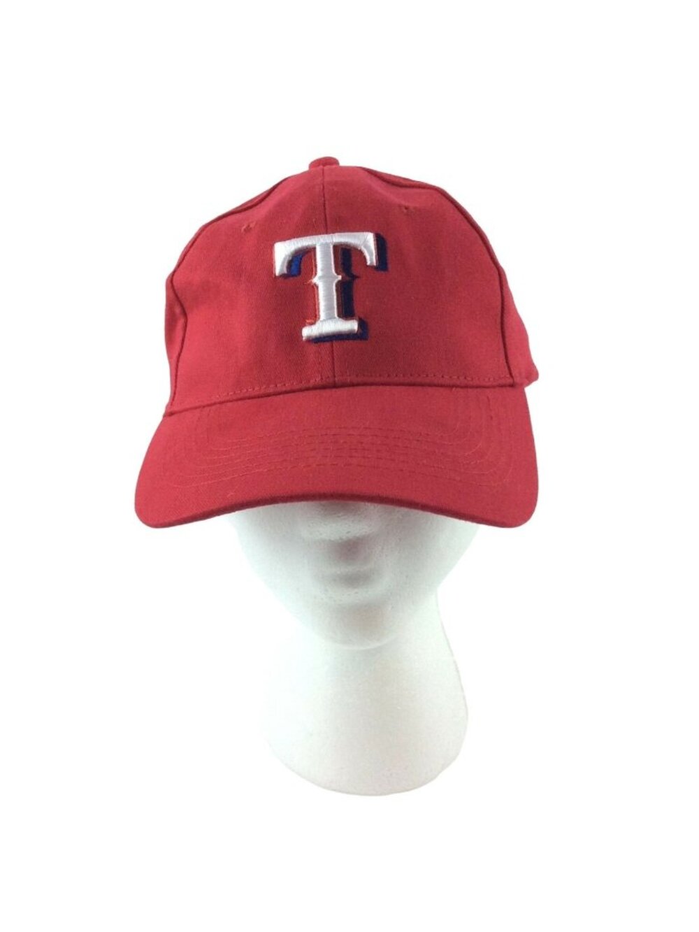 Texas Rangers MLB Embroidered Hat Cap Red Cotton Blend Hook Loop Adjustable